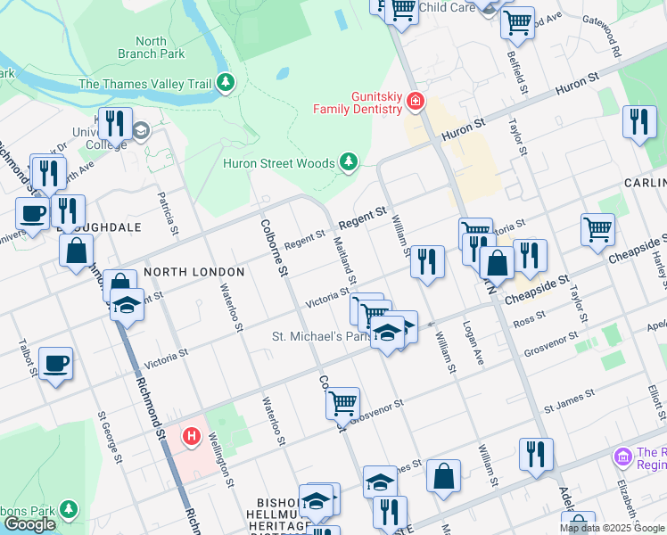 map of restaurants, bars, coffee shops, grocery stores, and more near 33 Chalmers Street in London