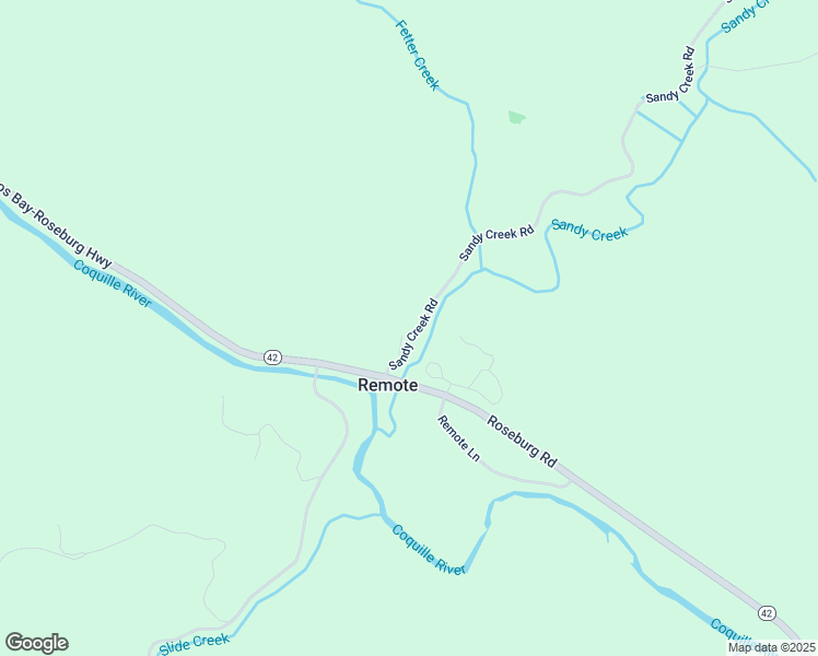 map of restaurants, bars, coffee shops, grocery stores, and more near 50708 Sandy Creek Road in Myrtle Point