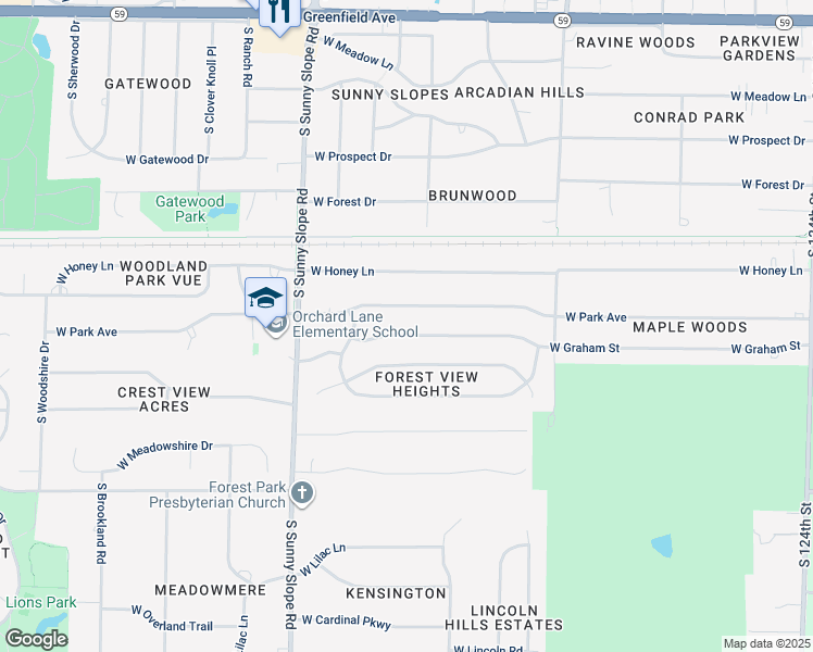 map of restaurants, bars, coffee shops, grocery stores, and more near 13625 West Park Avenue in New Berlin
