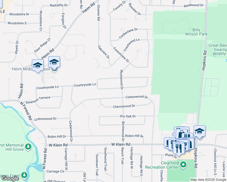 map of restaurants, bars, coffee shops, grocery stores, and more near 62 Autumnview Road in Buffalo