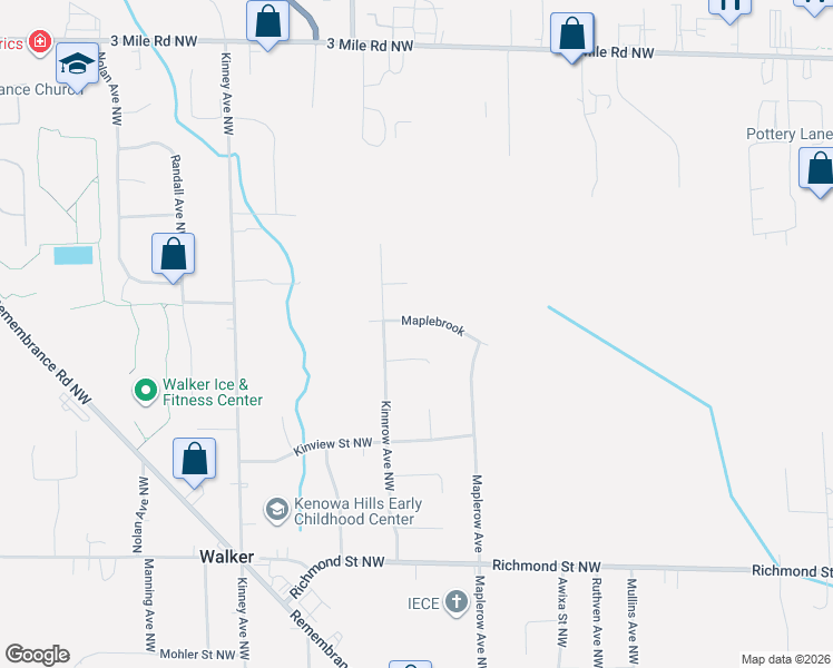 map of restaurants, bars, coffee shops, grocery stores, and more near 3722 Maplebrook in Walker