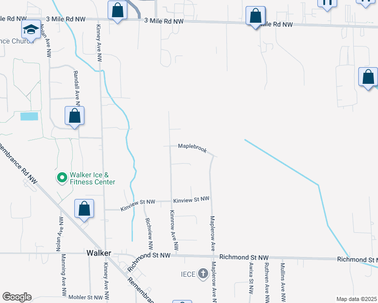 map of restaurants, bars, coffee shops, grocery stores, and more near 3722 Maplebrook in Walker