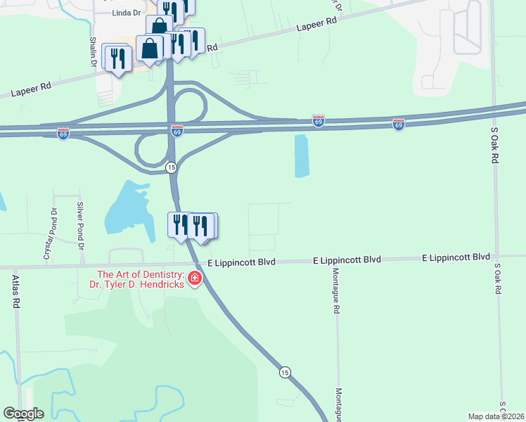 map of restaurants, bars, coffee shops, grocery stores, and more near 1501-1599 Cal Drive in Davison