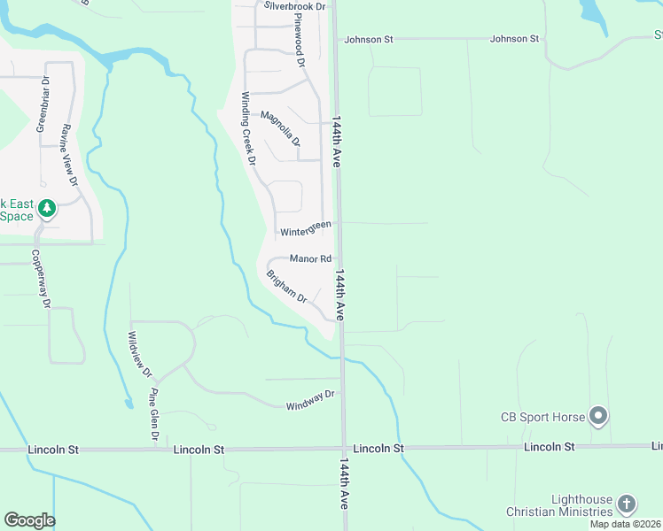 map of restaurants, bars, coffee shops, grocery stores, and more near 14416 Manor Road in Grand Haven
