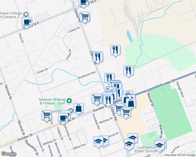 map of restaurants, bars, coffee shops, grocery stores, and more near 1893 Parkhurst Avenue in London