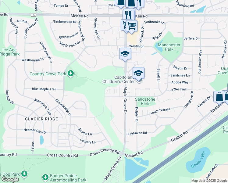 map of restaurants, bars, coffee shops, grocery stores, and more near in Madison