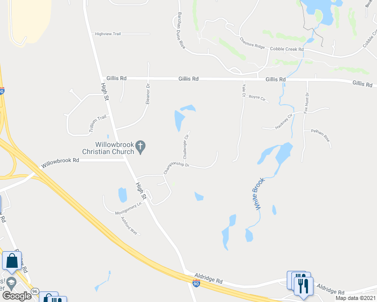map of restaurants, bars, coffee shops, grocery stores, and more near 7159 Challenger Circle in Victor