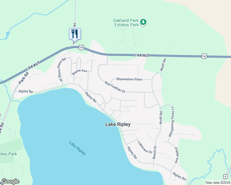 map of restaurants, bars, coffee shops, grocery stores, and more near W9199 Red Feather Drive in Cambridge