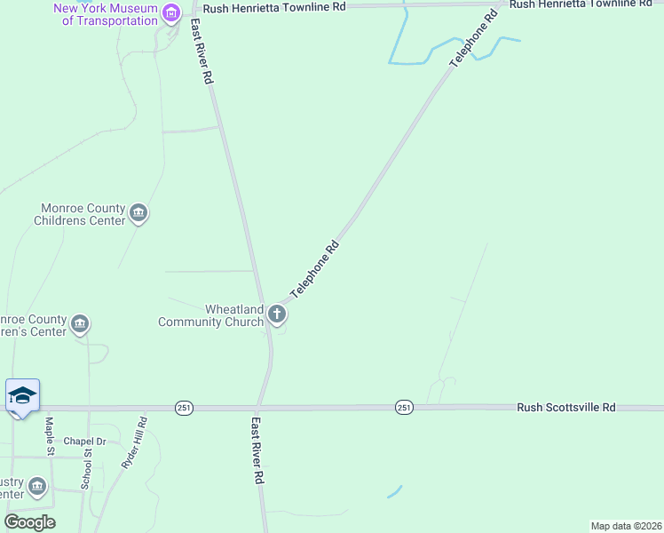 map of restaurants, bars, coffee shops, grocery stores, and more near 1225 Telephone Rd in Rush