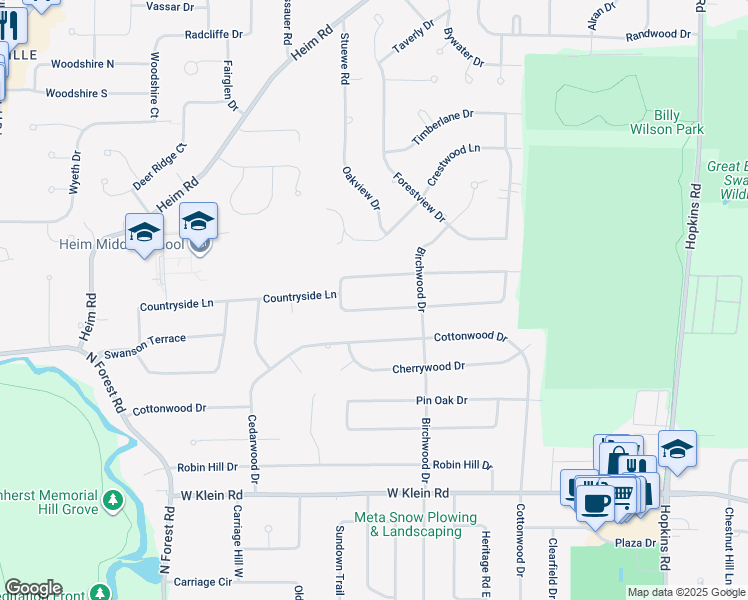 map of restaurants, bars, coffee shops, grocery stores, and more near 62 Autumnview Road in Buffalo