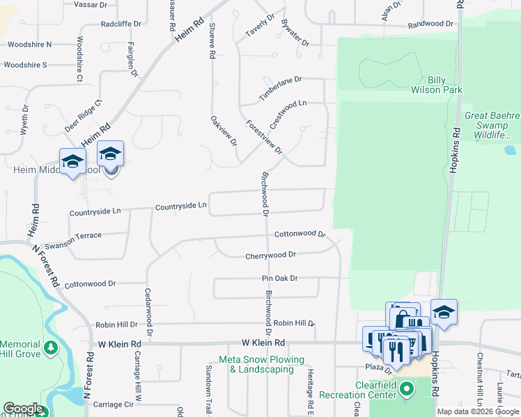 map of restaurants, bars, coffee shops, grocery stores, and more near 94 Autumnview Road in Buffalo