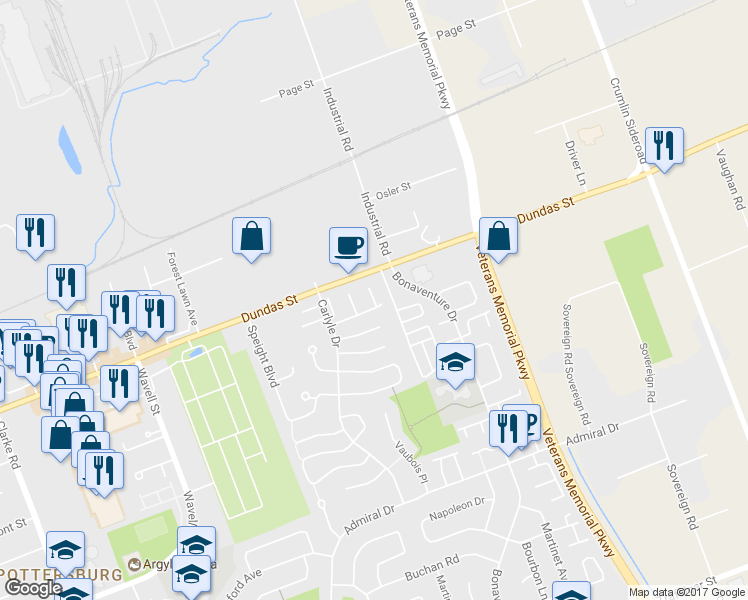 map of restaurants, bars, coffee shops, grocery stores, and more near in London
