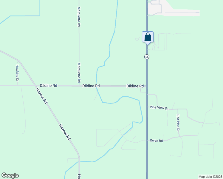 map of restaurants, bars, coffee shops, grocery stores, and more near 265 Dildine Road in Ionia