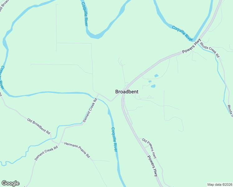 map of restaurants, bars, coffee shops, grocery stores, and more near 51036 Dement Creek Road in Myrtle Point