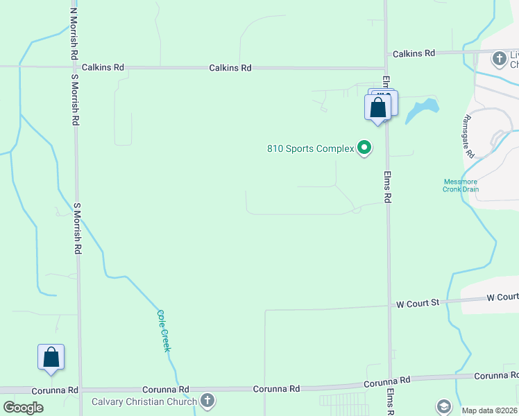 map of restaurants, bars, coffee shops, grocery stores, and more near 1179 Citation Drive in Swartz Creek