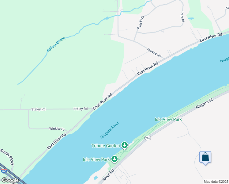 map of restaurants, bars, coffee shops, grocery stores, and more near 2055 East River Road in Grand Island