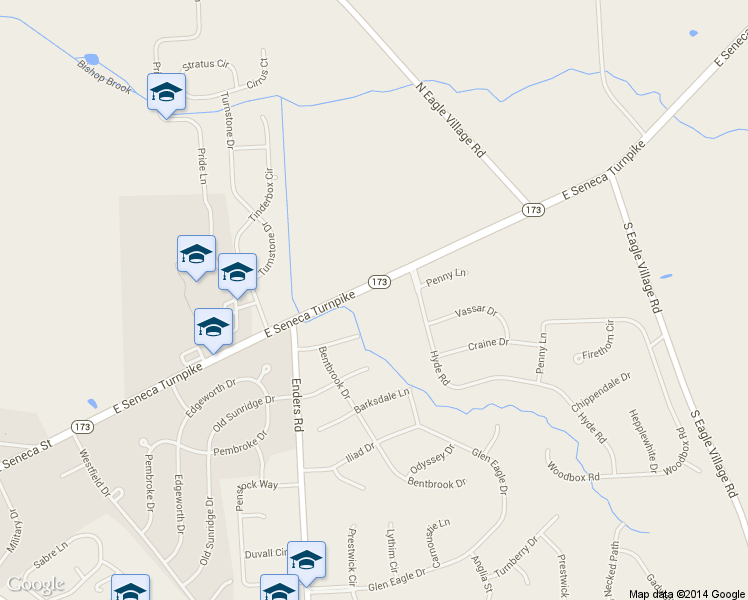 map of restaurants, bars, coffee shops, grocery stores, and more near 8284 East Seneca Turnpike in Manlius