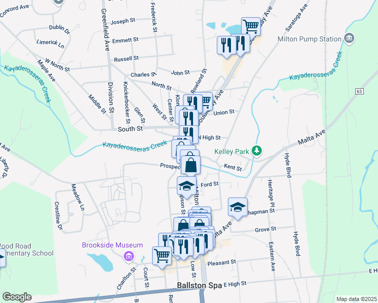 map of restaurants, bars, coffee shops, grocery stores, and more near 328 Milton Avenue in Ballston Spa