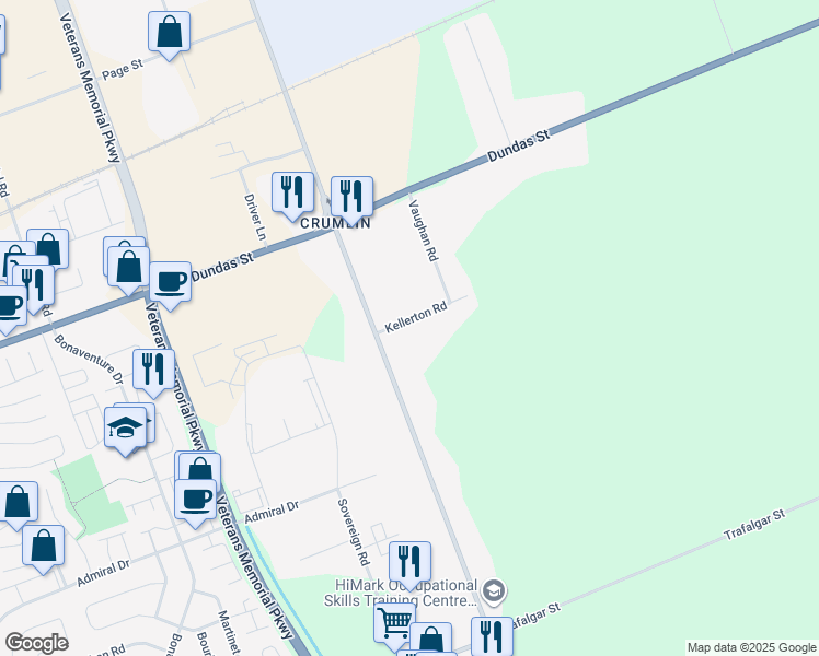 map of restaurants, bars, coffee shops, grocery stores, and more near 2435 Kellerton Road in London