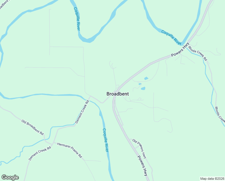 map of restaurants, bars, coffee shops, grocery stores, and more near 51036 Dement Creek Road in Myrtle Point