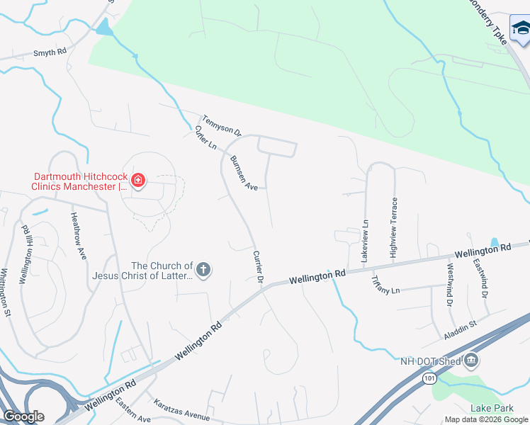 map of restaurants, bars, coffee shops, grocery stores, and more near 213 Currier Drive in Manchester