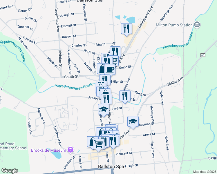 map of restaurants, bars, coffee shops, grocery stores, and more near 328 Milton Avenue in Ballston Spa