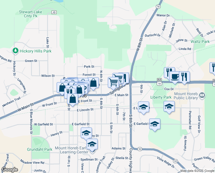 405 Oak Street, Mount Horeb WI Walk Score