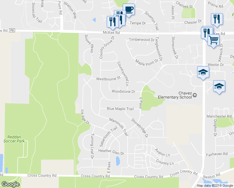 map of restaurants, bars, coffee shops, grocery stores, and more near 3734 Woodstone Dr in Madison