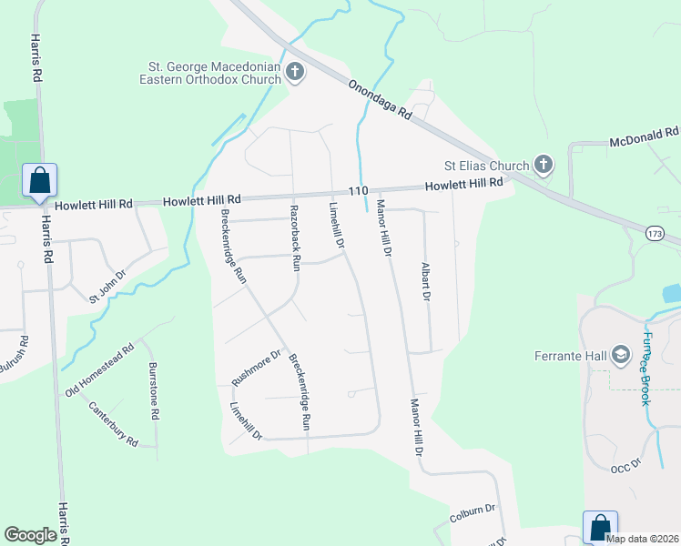 map of restaurants, bars, coffee shops, grocery stores, and more near 4923 Limehill Drive in Syracuse