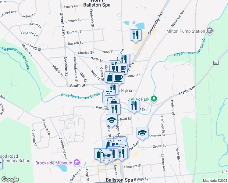 map of restaurants, bars, coffee shops, grocery stores, and more near 1427 New York 50 in Ballston Spa