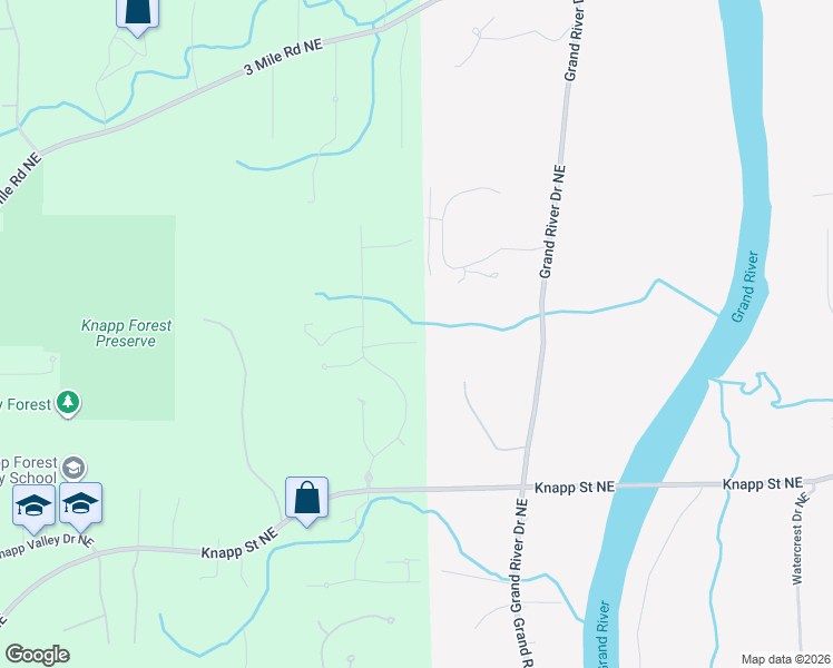 map of restaurants, bars, coffee shops, grocery stores, and more near 4747 Boomers Way Northeast in Grand Rapids
