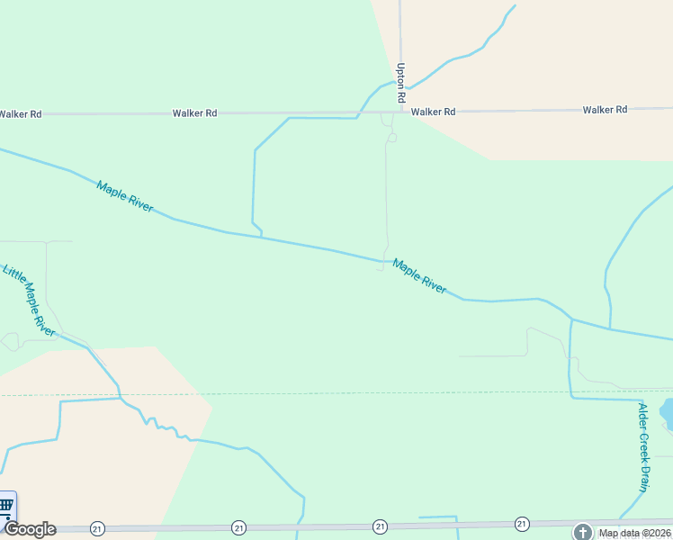 map of restaurants, bars, coffee shops, grocery stores, and more near 7750 Walker Road in Ovid