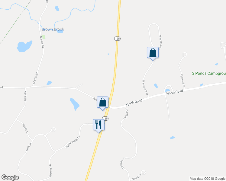 map of restaurants, bars, coffee shops, grocery stores, and more near 413 Highway 125 in Brentwood