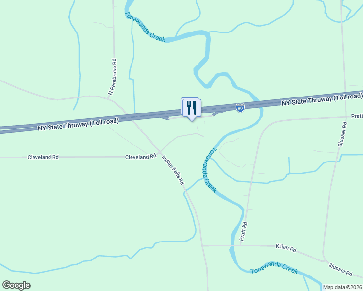 map of restaurants, bars, coffee shops, grocery stores, and more near 8327 Indian Falls Road in Corfu