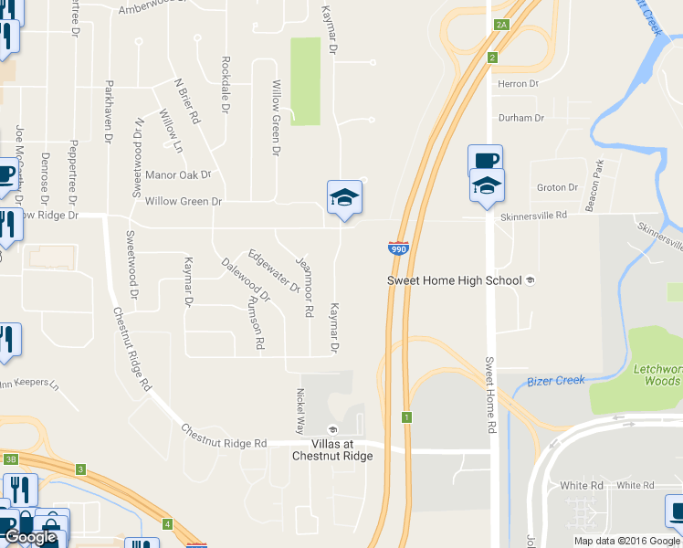 map of restaurants, bars, coffee shops, grocery stores, and more near 467 Kaymar Drive in Buffalo