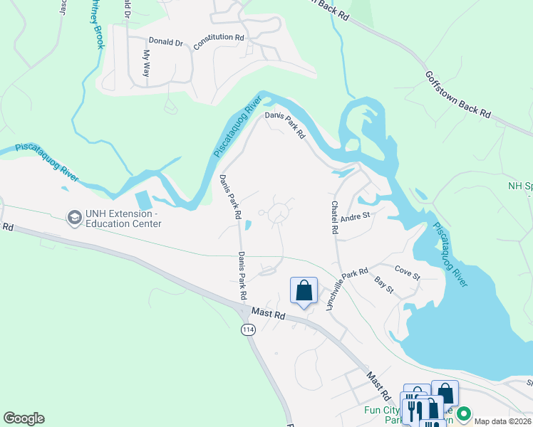 map of restaurants, bars, coffee shops, grocery stores, and more near 8 Aurel Drive in Goffstown
