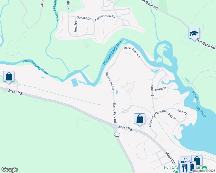 map of restaurants, bars, coffee shops, grocery stores, and more near 67 Danis Park Road in Goffstown