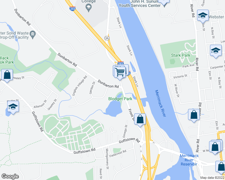 map of restaurants, bars, coffee shops, grocery stores, and more near 80 Dunbarton Road in Manchester