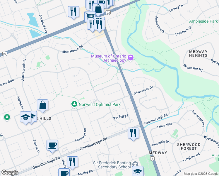 map of restaurants, bars, coffee shops, grocery stores, and more near 103 Yardley Wood Road in London
