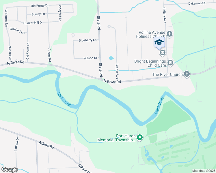 map of restaurants, bars, coffee shops, grocery stores, and more near 3975 North River Road in Fort Gratiot Township