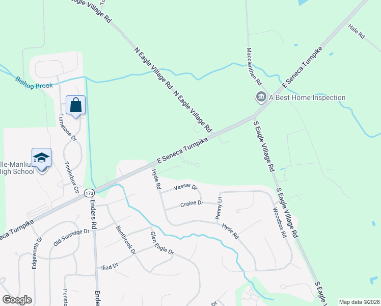 map of restaurants, bars, coffee shops, grocery stores, and more near 8360 East Seneca Turnpike in Manlius