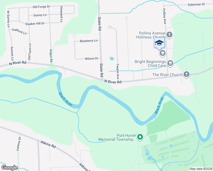 map of restaurants, bars, coffee shops, grocery stores, and more near 3975 North River Road in Fort Gratiot Township