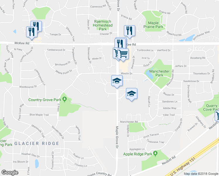 map of restaurants, bars, coffee shops, grocery stores, and more near 6730 Pinelake Drive in Madison