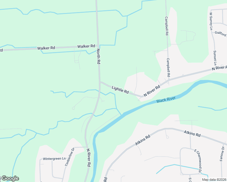 map of restaurants, bars, coffee shops, grocery stores, and more near 3559 Lightle Road in North Street