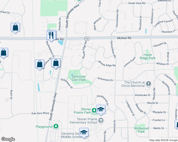 map of restaurants, bars, coffee shops, grocery stores, and more near 5891 Woods Edge Road in Fitchburg