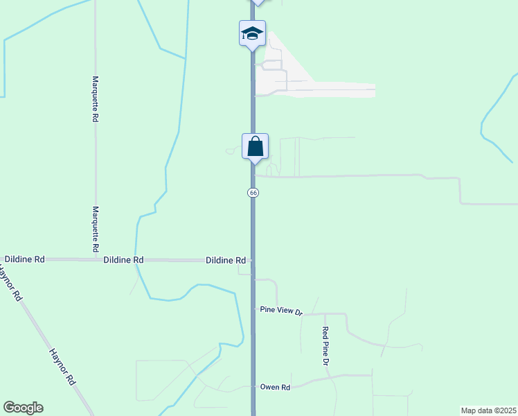map of restaurants, bars, coffee shops, grocery stores, and more near 1670 North State Road in Ionia