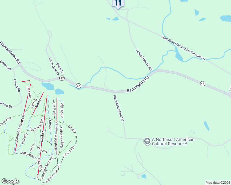 map of restaurants, bars, coffee shops, grocery stores, and more near 1481 Bennington Rd in Francestown