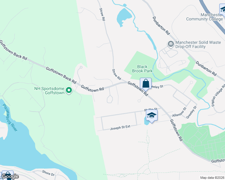 map of restaurants, bars, coffee shops, grocery stores, and more near 1318 Goffstown Road in Manchester
