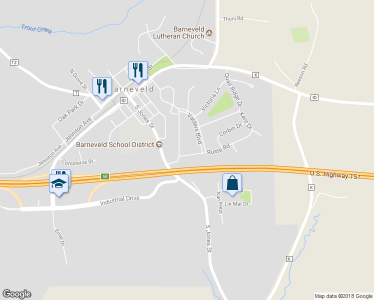 map of restaurants, bars, coffee shops, grocery stores, and more near 103 Ruste Road in Barneveld