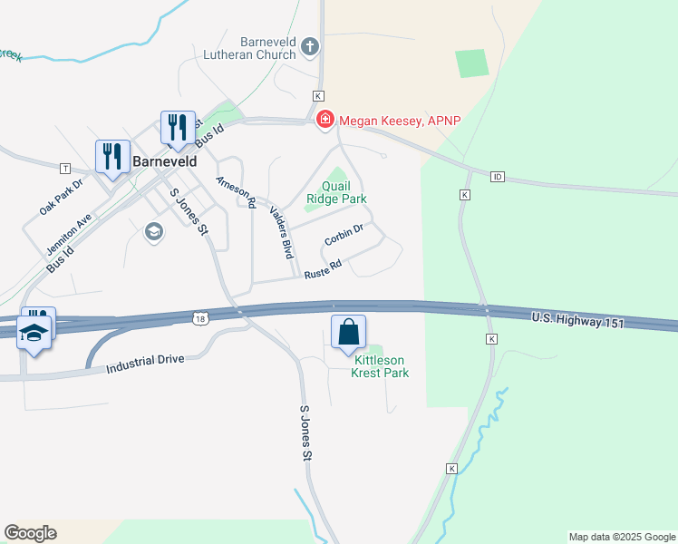 map of restaurants, bars, coffee shops, grocery stores, and more near 414 Ruste Road in Barneveld